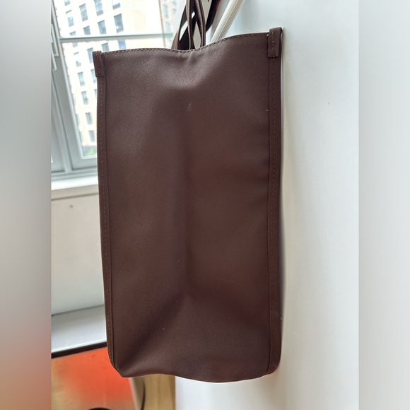 MIMCo - Brown with Pink Polka Dots PVC Tote Bag NWOT - Picture 5 of 7